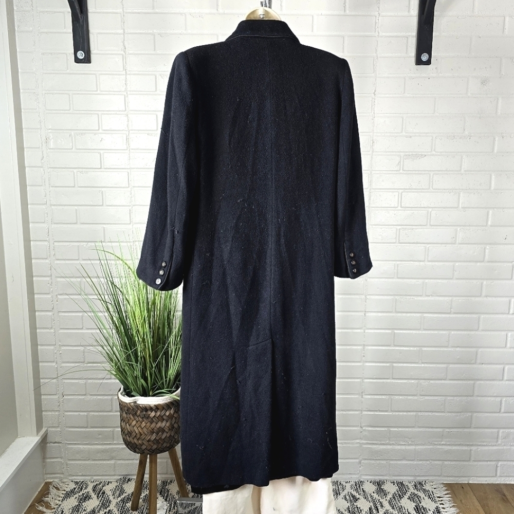Vintage Neiman Marcus Black 100% Cashmere Long Coat size Medium Large - Picture 8 of 16